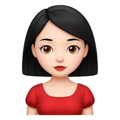 very big head and small body proportion female cartoon sticker