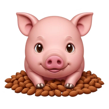 pig eating nuts sticker