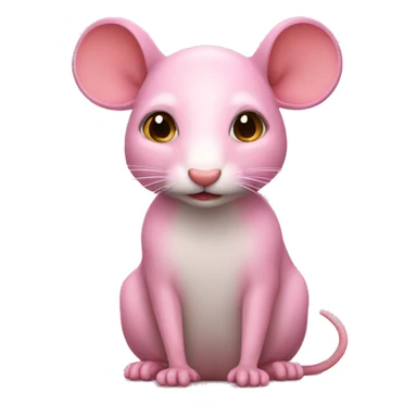 ratita de color rosa con los ojitos cerrado sticker