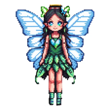 fairy with butterfly wings, vibrant colors sticker