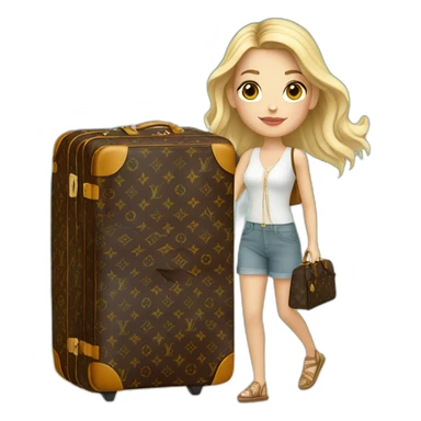 Travel white girl with louis vuitton bag sticker