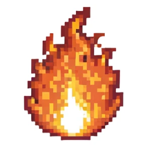 fire covering the entire screen sticker