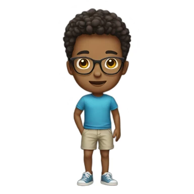 boy wearing shorts and glasses sticker