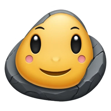 rock emoji, smooth and rounded sticker