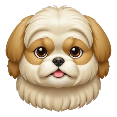 generame la imagen de un perrito raza chitzu de color cremita sticker