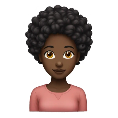 Black girl with black curly hair and dark brown eyes sticker