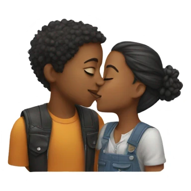Girl and boy kiss sticker