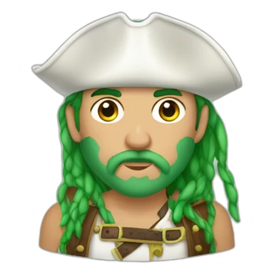 pirata , más blanco de cara, con los ojos verdes sticker