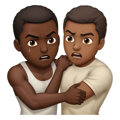 black man beating up another black man sticker