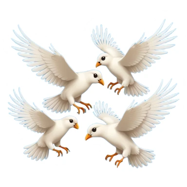 Flying multiple birds emoji sticker