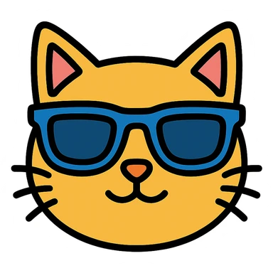 cat wearing sunglasses icon sticker
