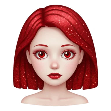 red glitter girl dead sticker