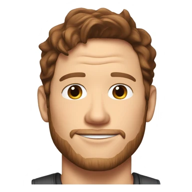 Chris Pratt brunette cartoon sticker