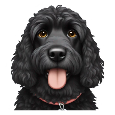 black aussie doodle wearing neck cone of shame  sticker