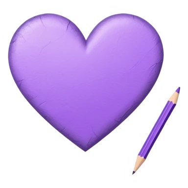 paper with Hand drawn purple heart outline with pencil sticker