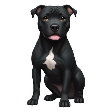 staffordshire bull terrier all black sticker