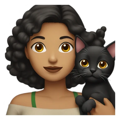 Latina woman with a black cat sticker