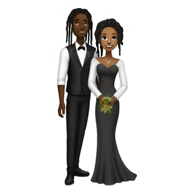black man with dreads wedding groom  sticker