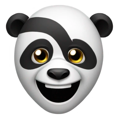 panda with a troll face meme mask sticker