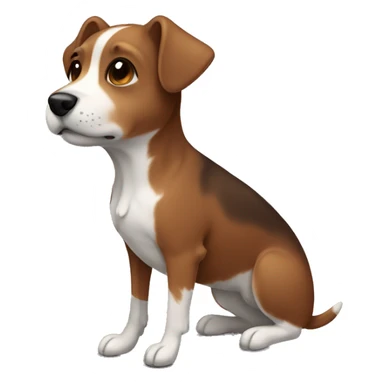 Small brown dog with little white patch on chest  sticker