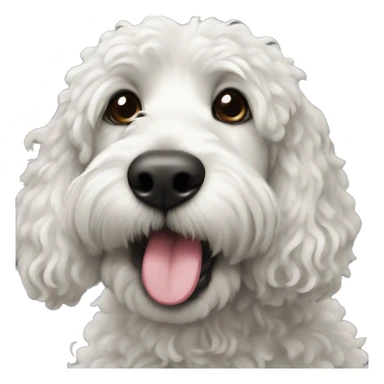Bernadoodle black with crème white near mouth sticker