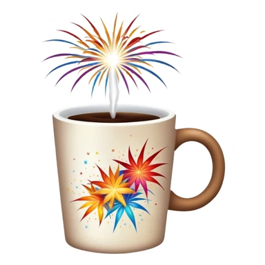 Fireworks with coffee sticker