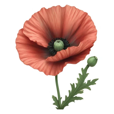 Victorian poppy flowers  sticker