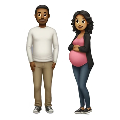 husband and pregnant wife sticker
