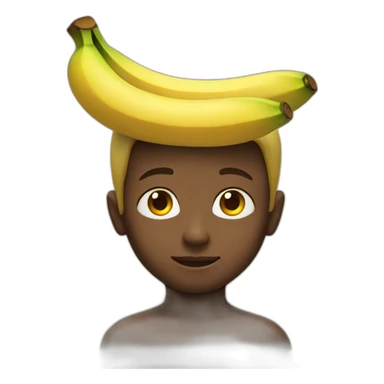 boy with banana on his head sticker