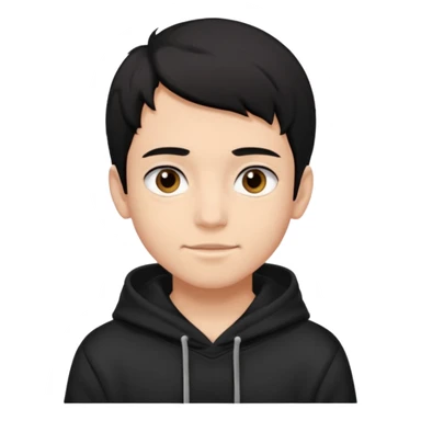 Chłopak ciemno brązowe oczy czarne włosy bluza czarna i taki bardziej żeby wyglądał na 18 latka i trochę usmiechniety sticker