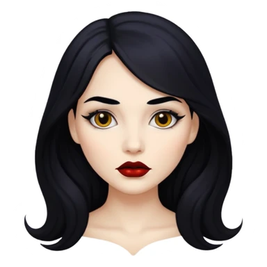 woman with black colored lips sticker