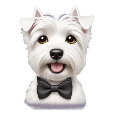 Westie wearing a bow tie sticker