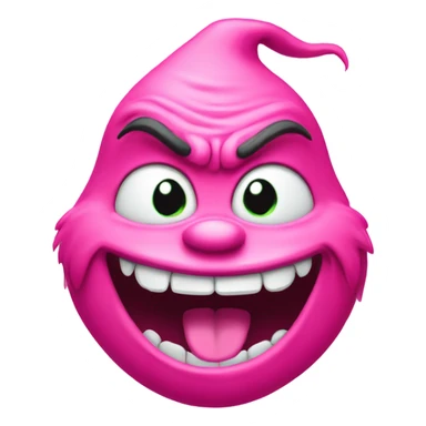 Pink fleshy Grinch grinning sticker