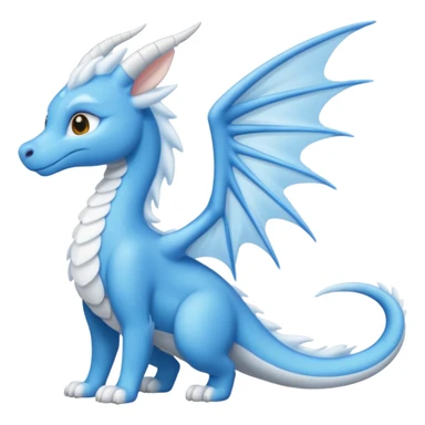 Sky dragon With her elongated, sleek sky-blue form and soft,fluffy cloud-white wings, ears, and tail sticker