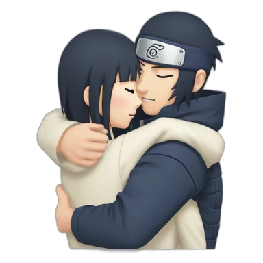 Naruto and hinata hug sticker