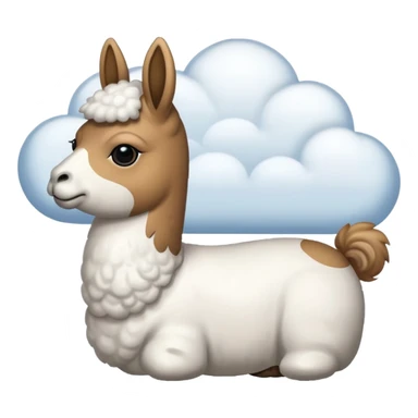 cloud patterned lama sticker