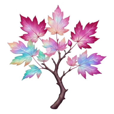 Multicolored sparkly maple marble Sakura shiny ethereal pastel iridescent light pale cute adorable pretty feminine elegant realistic floral exotic Falvie-Fionbri-fursona, full body sticker