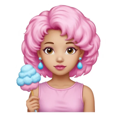 cotton candy girl earringed sticker