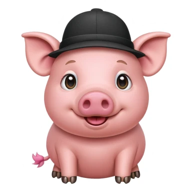 pig wear hat sticker