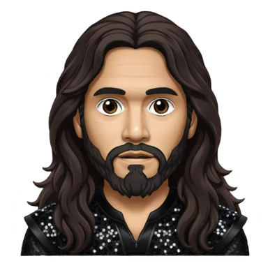 Tom Araya with long dark brown hair, black sequin outfit  sticker