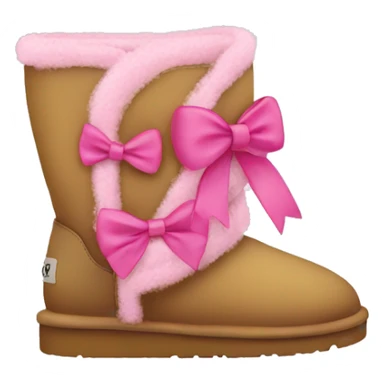 Uggs with a bow and pink sticker