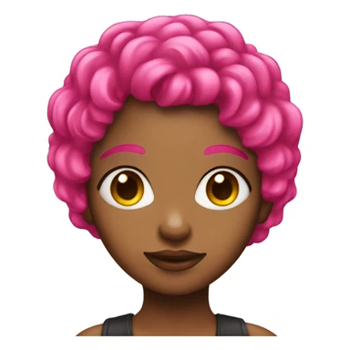 Girl with hot pink hair  sticker