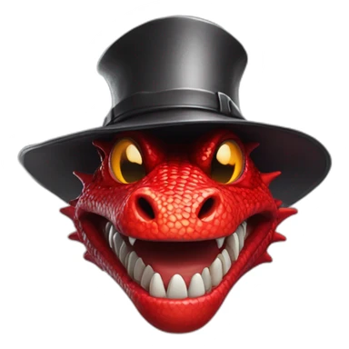 crazy-funny-cyberpunk-red-dragon-head-with-beautiful-smile-wearing-and-hat sticker