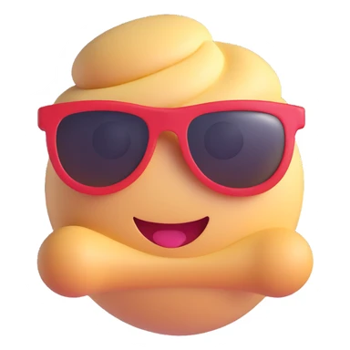 dough emoji with sunglasses sticker