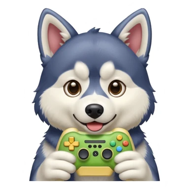 Husky playing video games  sticker