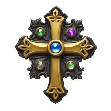 gothic symmetrical relic cross with jewel sticker
