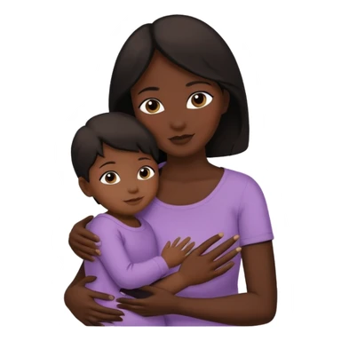 mother and child silhouettes embraced by hands sticker