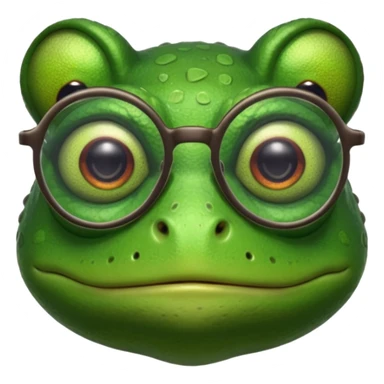 frog with eye glass sticker