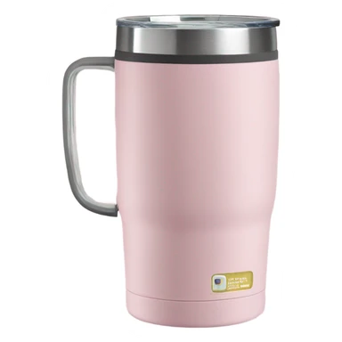 Light pink 40oz Stanley tumbler with handle sticker