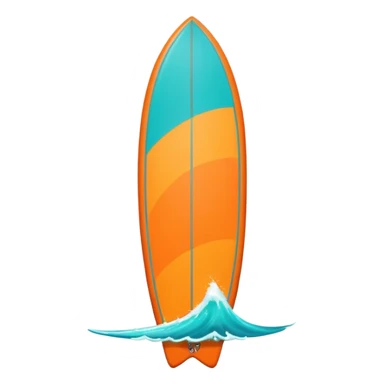 1 orange Surfboard with wave sticker